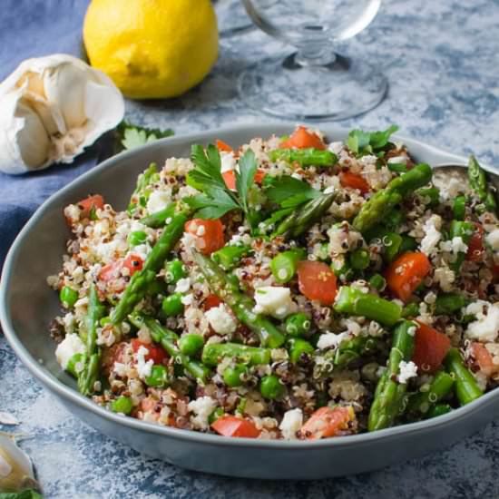 Quinoa Asparagus and Feta Salad