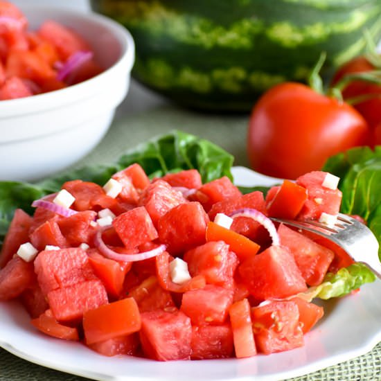 Watermelon Tomato Summer Salad