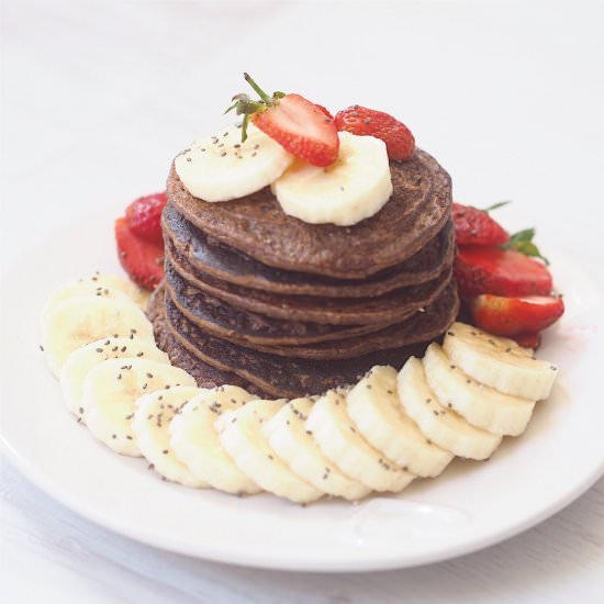 Healthy Chocolate Vegan Pancakes