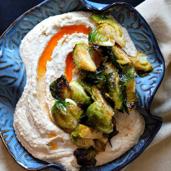 Hummus with Roasted Brussels Sprouts
