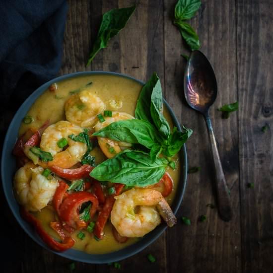 Thai Green Curry Shrimp and Grits