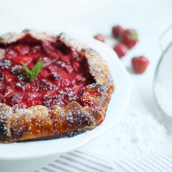 Rustic Summer Strawberry Galette