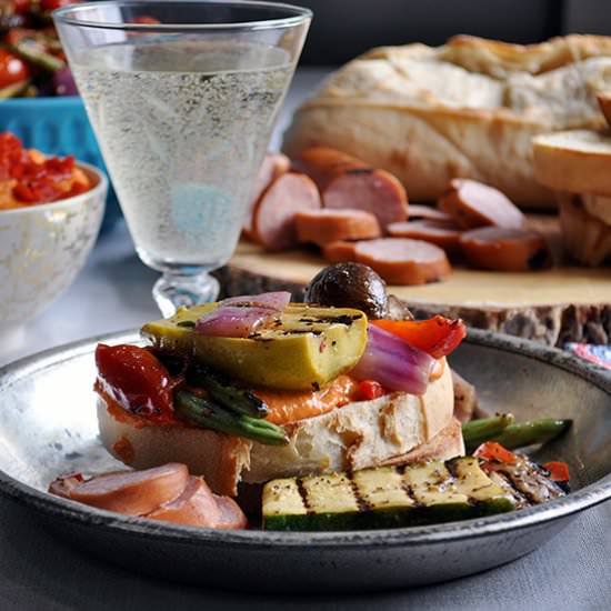 Grilled Veggie & Hummus Sandwiches