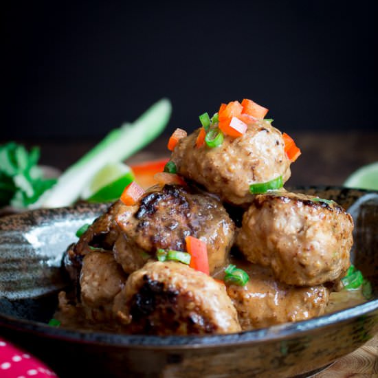 Thai Curry Turkey Tofu Meatballs