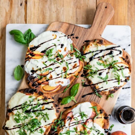 peach caprese pizza