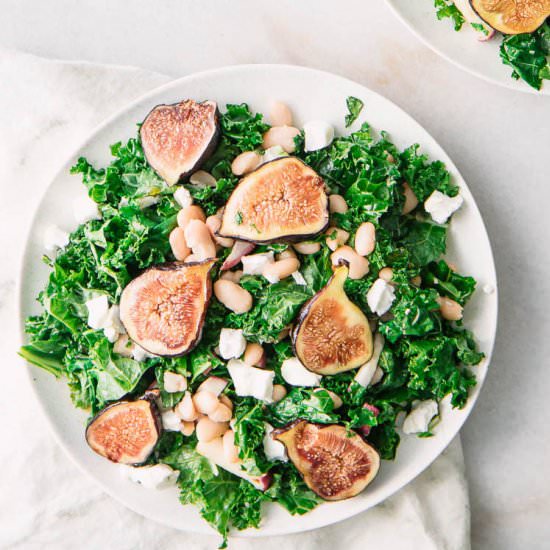 Warm Maple Fig and Beet Kale Salad