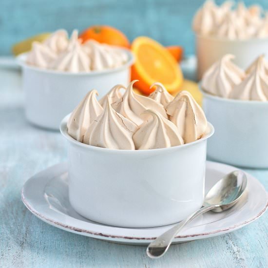 Chocolate orange meringue pies