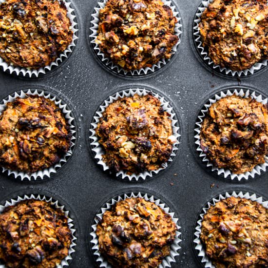 Carrot Bran & Walnut Muffins