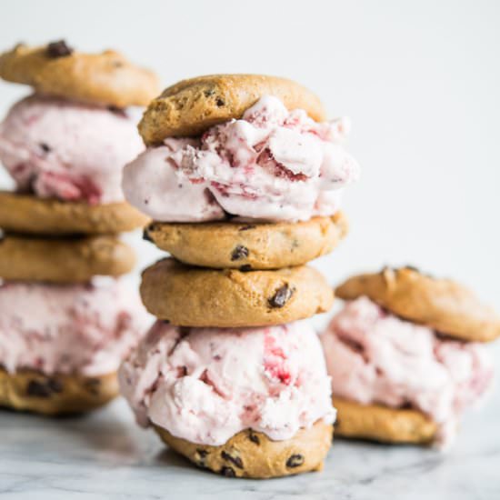 Strawberry Ice Cream Sandwiches-GF