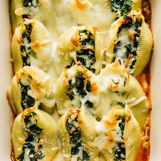 Kale and Ricotta Stuffed Shells