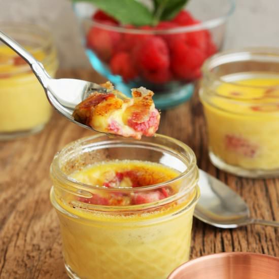 EASY CREME BRULEE WITH RASPBERRY