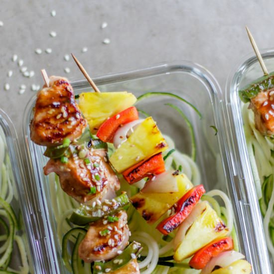 Whole30 Teriyaki Salmon Skewers