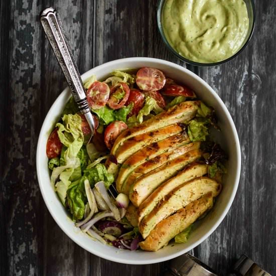 Chicken Salad with Avocado Dressing