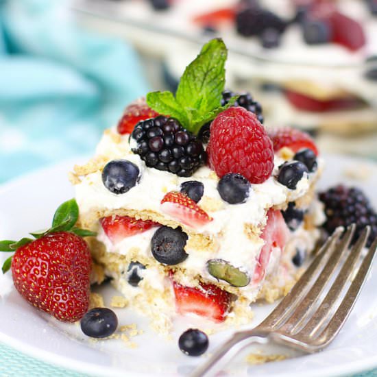 No Bake Summer Berry Icebox Cake