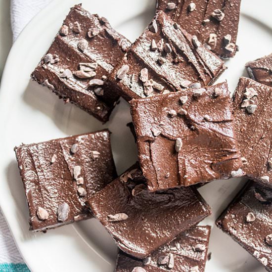 Raw Dark Chocolate Healthy Brownies