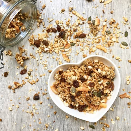 Coconut and Raisin Cinnamon Granola