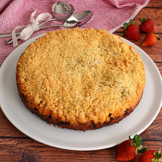 Rhubarb and Strawberry Cake