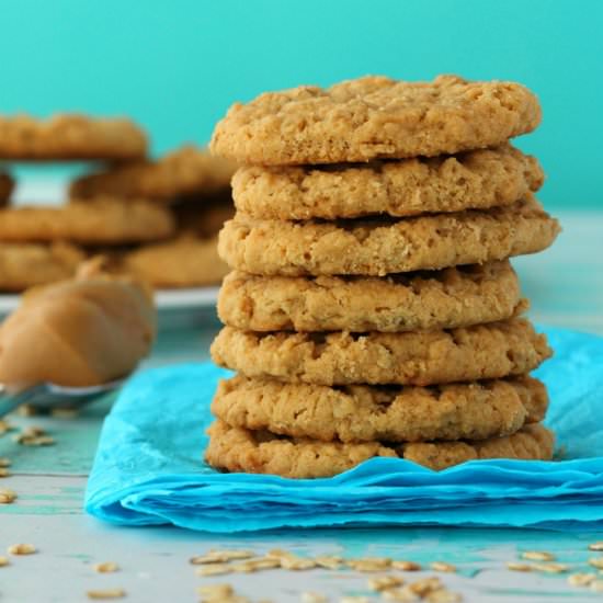 Vegan Peanut Butter Oatmeal Cookies
