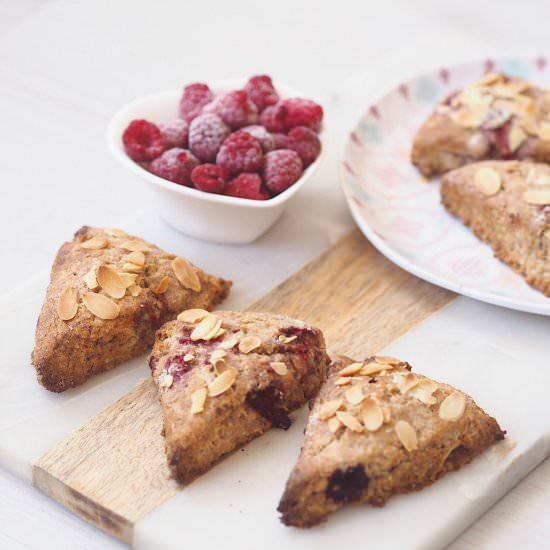 Healthy Raspberry Almond Scone