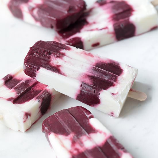 Blackberry Yogurt Popsicles