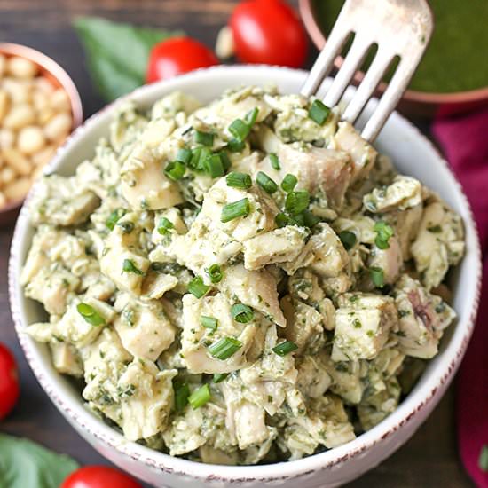Paleo Whole30 Pesto Chicken Salad