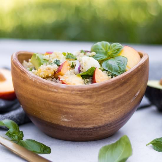 Avocado Peach Caprese Salad