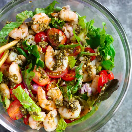 Pesto Shrimp Tomato Salad