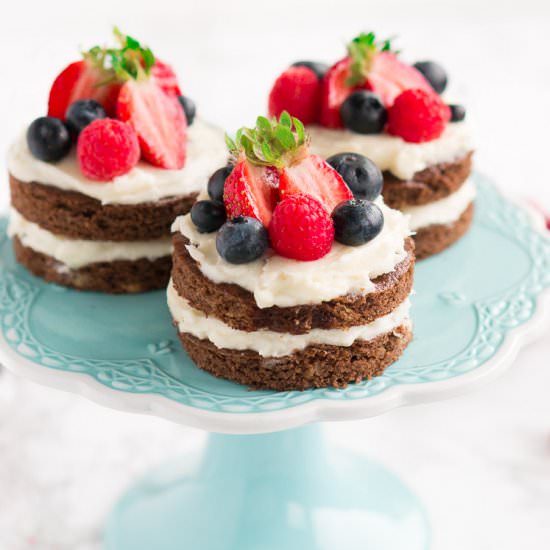 Red White and Blue Mini Cakes