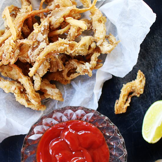 Deep fried vegan calamari