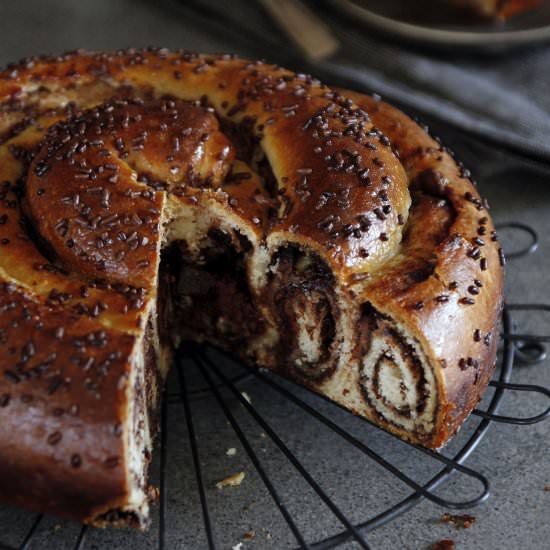 Spiral-Shaped Chocolate Babka