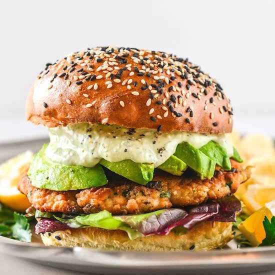 Green Goddess Salmon Burgers