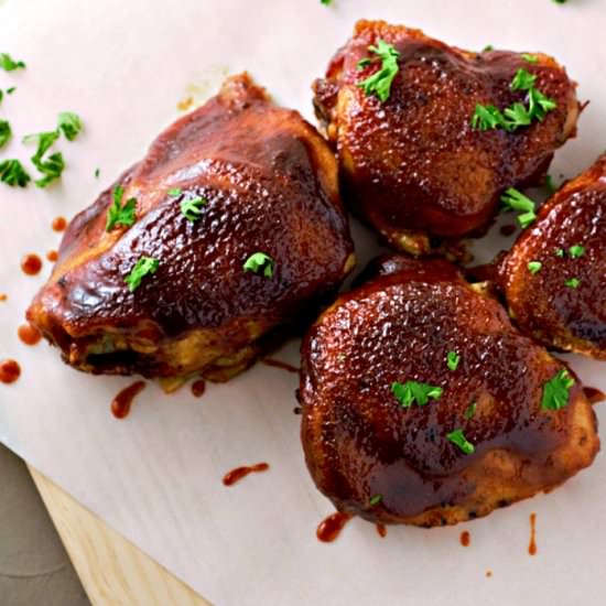 Oven Baked BBQ Chicken Thighs