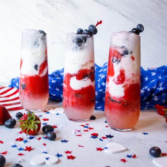 Berry Champagne Ice Cream Floats