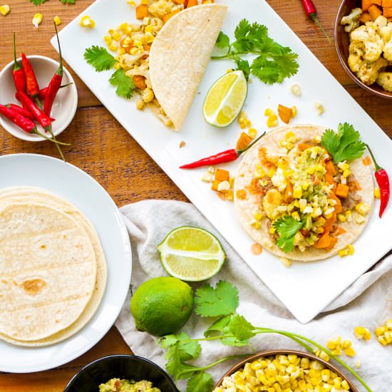 Cauliflower Sweet Potato Tacos
