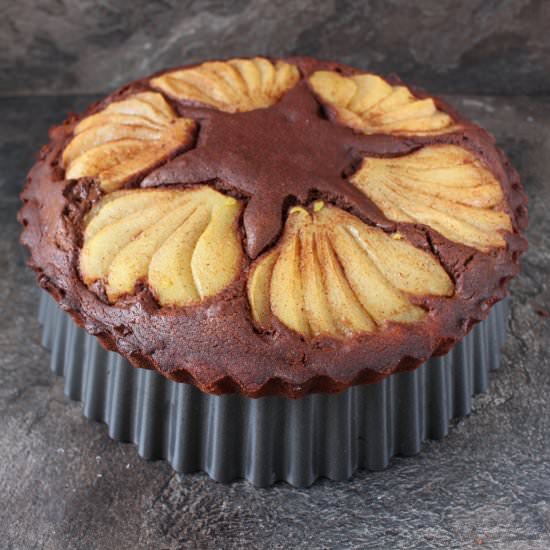 Double Chocolate Cake with Pears