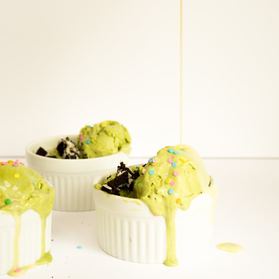 hot condensed milk matcha sundaes