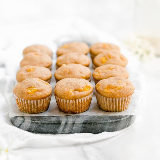 Healthy Peach Mini Muffins