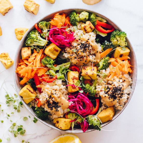 Brown Rice, Tahini Miso Buddha Bowl