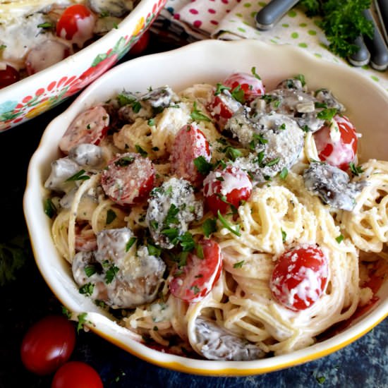 Spaghetti in Cream Cheese Sauce