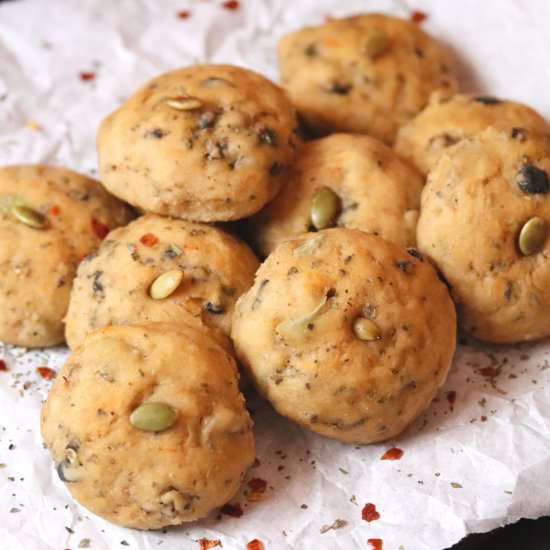 Jalapeno and Olive Whole Wheat Buns