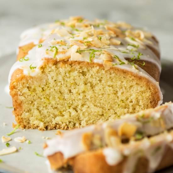 Coconut & lime drizzle cake