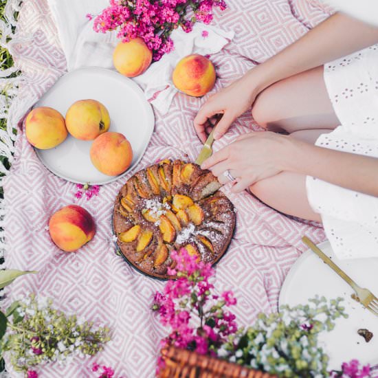 Healthy Flourless Peach Cake (GF)