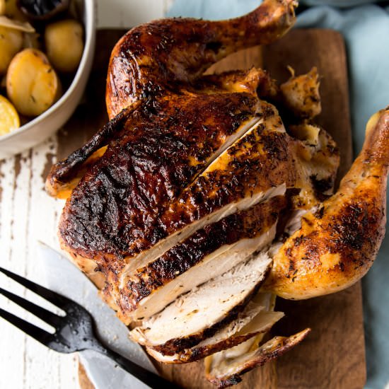 Simple Roasted Chicken & Potatoes