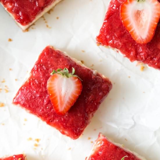 Mango Strawberry Cheesecake Bars