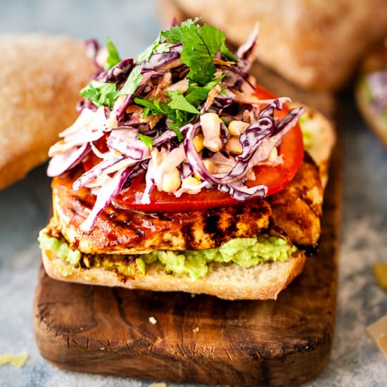 KOREAN BBQ GRILLED CHICKEN BURGER