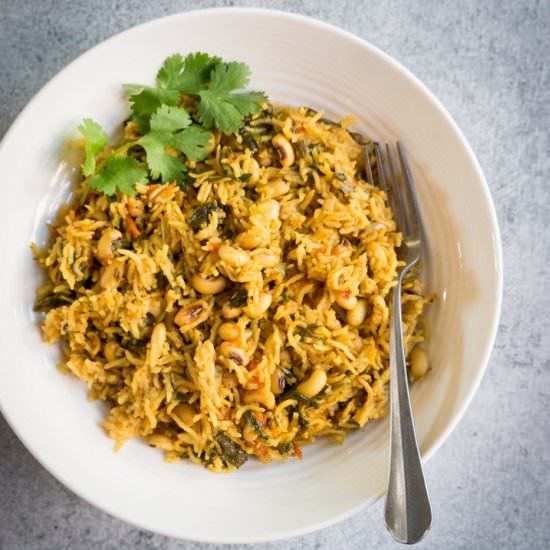 Black Eyed Peas & Spinach Rice
