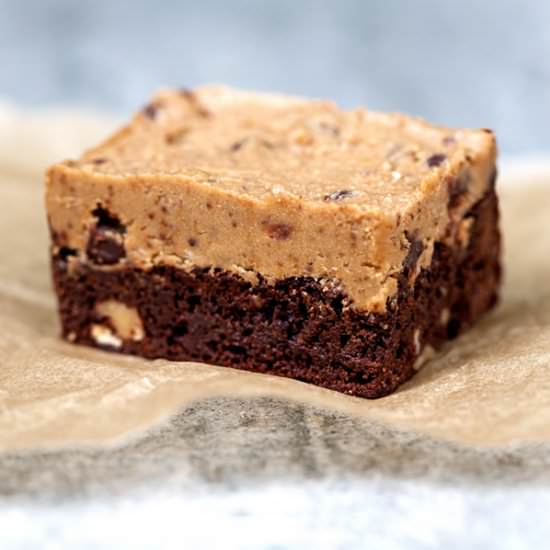Brownies Topped with Cookie Dough