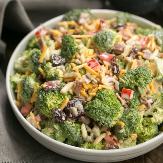 Broccoli Salad w/ Bacon & Cherries