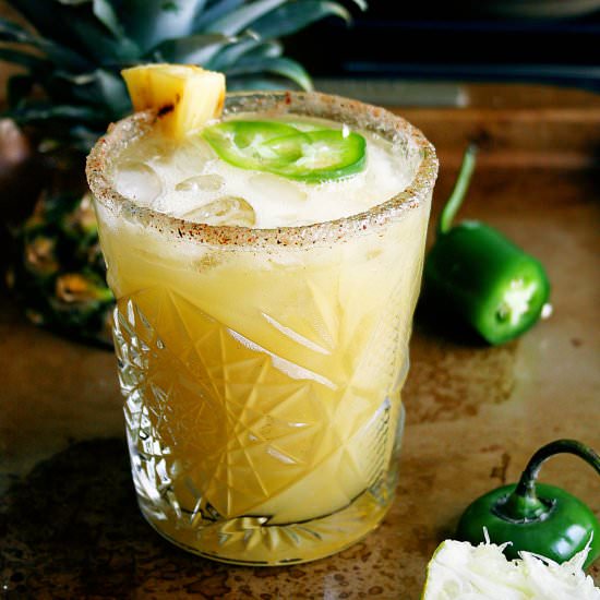 grilled pineapple spicy margaritas