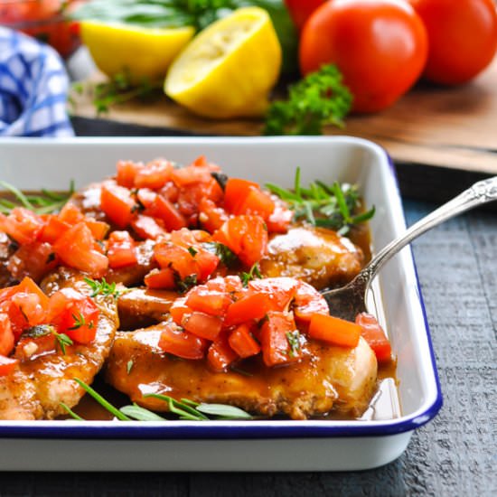 Dump-and-Bake Bruschetta Chicken